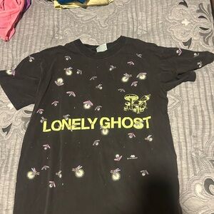 GHOSTED GARMENTS Lonely Ghost Black and Yellow T-Shirt